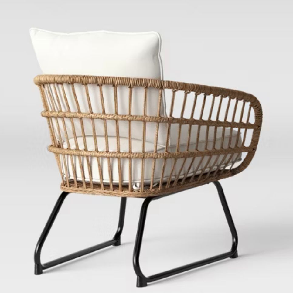 2pc Southport linen outdoor patio chairs