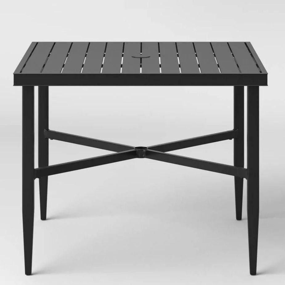 Seaborg aluminum 4 person slat top square patio