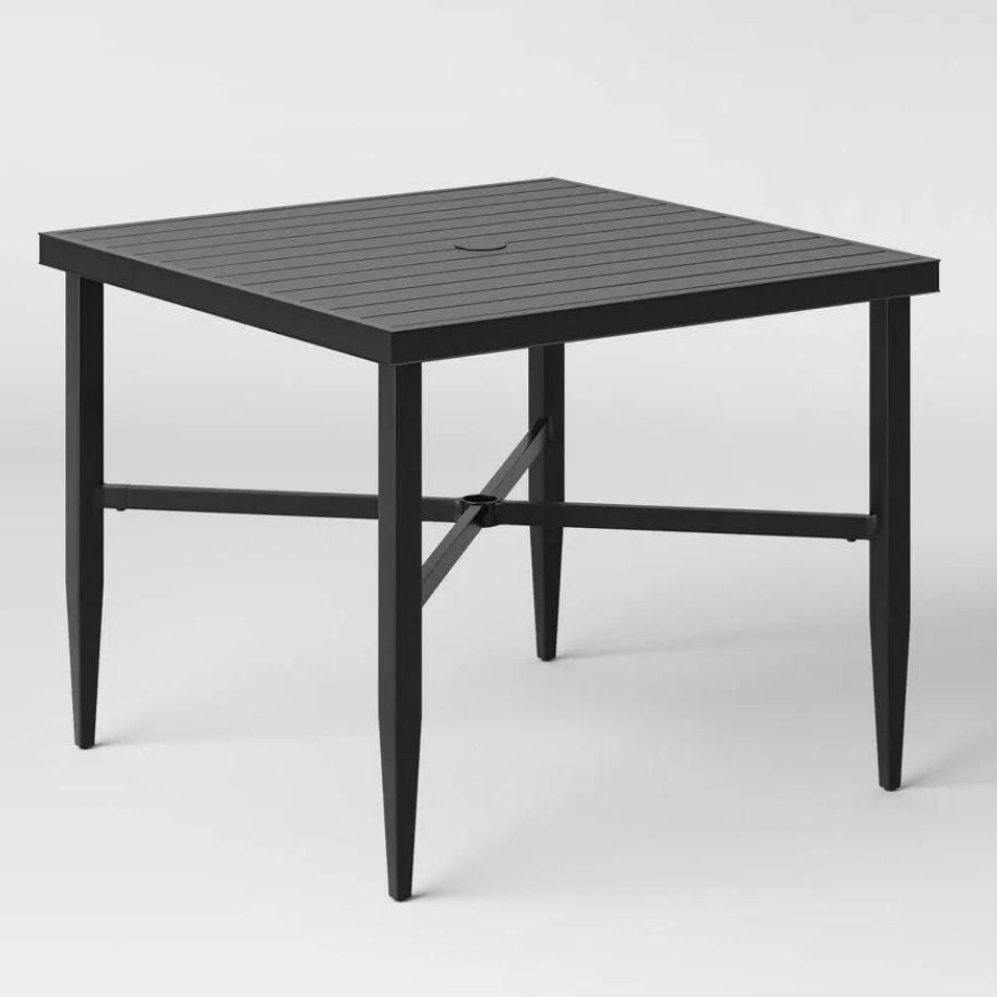 Seaborg aluminum 4 person slat top square patio
