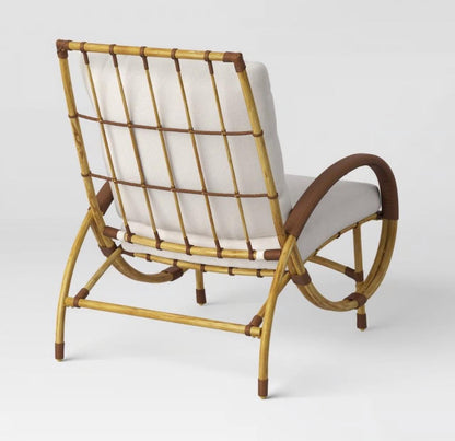Sculptured patio set chair and ottoman