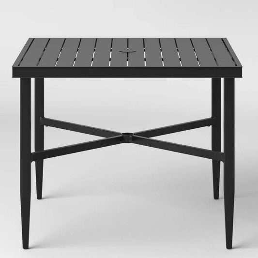 Seaborg aluminum 4 person slat top square patio