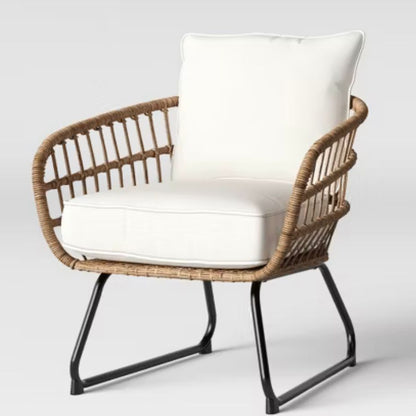 2pc Southport linen outdoor patio chairs